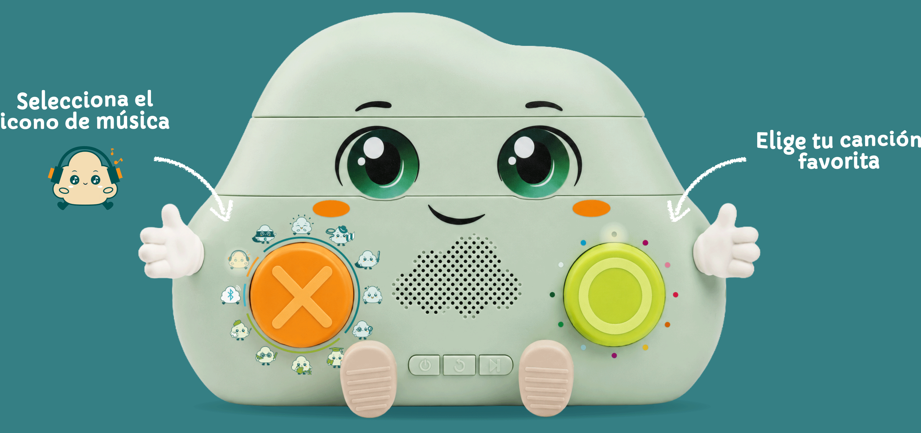 Para seleccionar música en tu CloudiKids™: