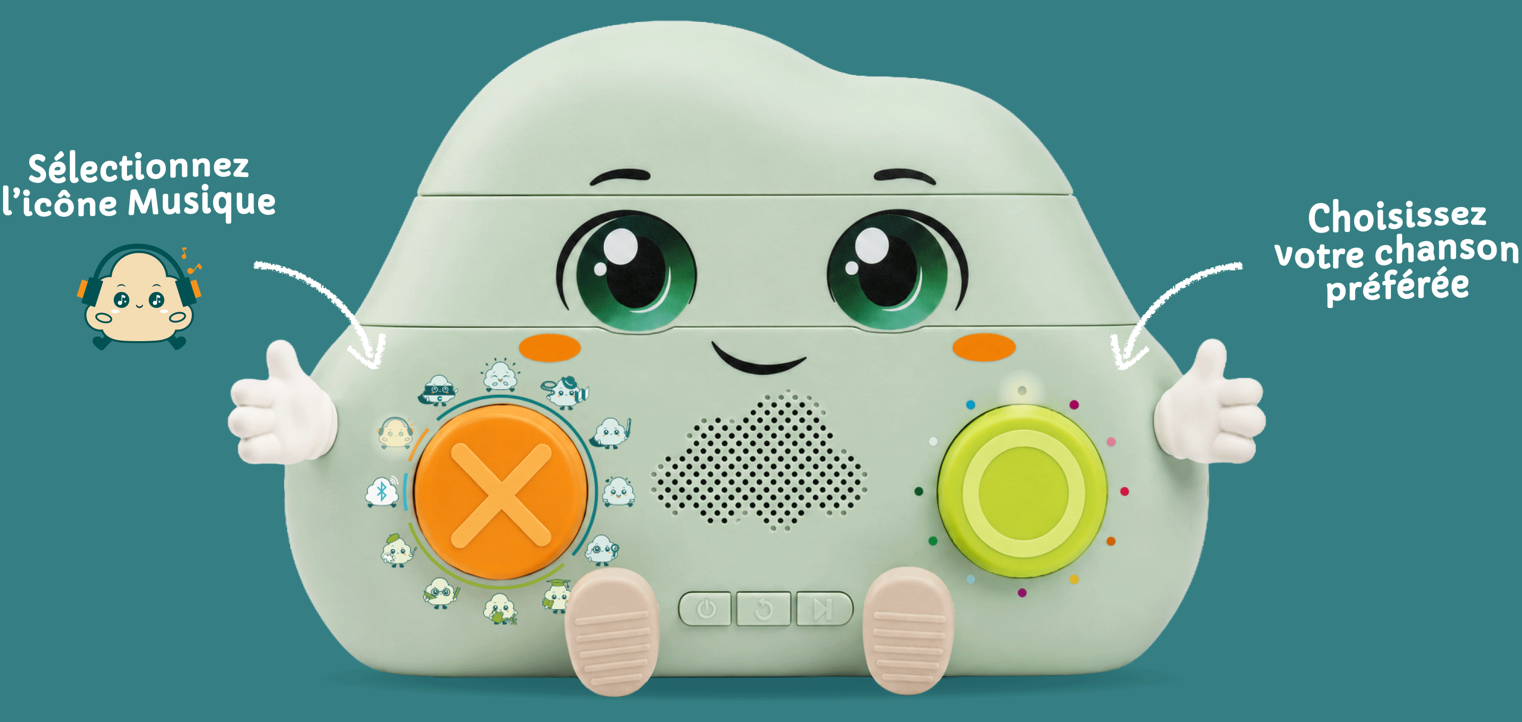 Pour sélectionner une musique sur votre CloudiKids™ :